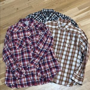 Lucky Brand Men's Plaid Button-Down Shirts - Red, Brown, Tan